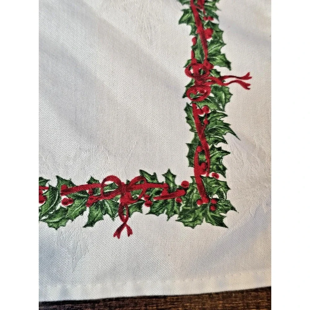 Christopher Radko Christmas Holiday Celebration Bow Holly Napkins Rings Set of 6